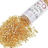 Miyuki DB042 7.2gm Delica Seed Beads, Size 11/0, Silver Lined Gold
