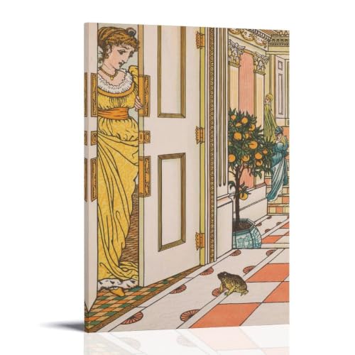 Décoration murale salon avec femme victorienne et oranger de Walter Crane
