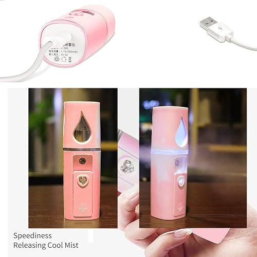 Miniatura 5 de Nano Facial Vapor Mist Spray Extensiones de pestañas Limpieza de poros Agua SPA Hidratante Rociador Facial Hidratante USB Recargable Mini