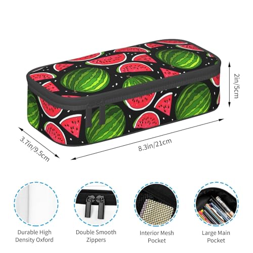 Image of Watermelon Fruit Pencil Case Big Capacity Storage Pencil Pouch Stationery Bags With Zipper Portable Pen Holder Box Organizer For Boys Student College School Office Supplies