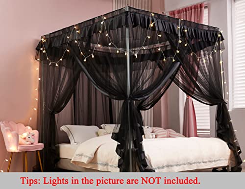 image for Mengersi 4 Corner Post Bed Canopy Bed Curtains Mosquito Net Bedroom De