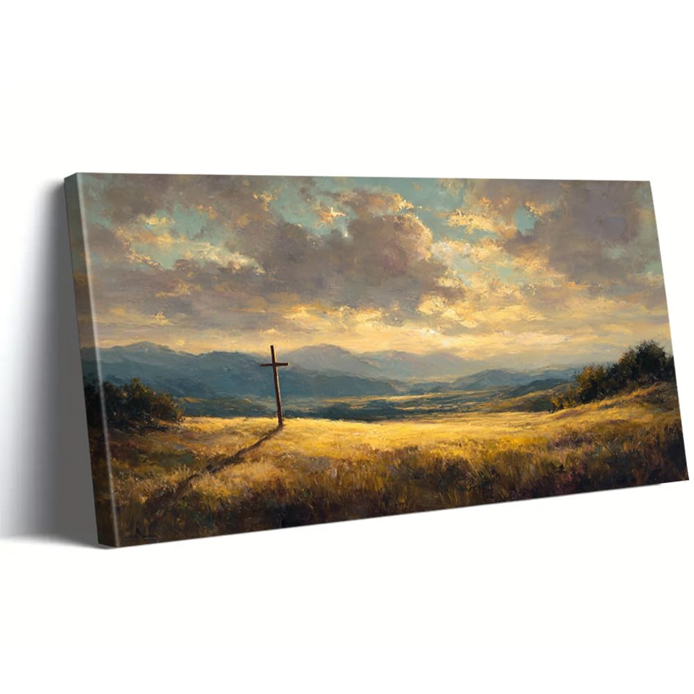 AEFOUU Wall Art Print Serene Sunset Canvas Painting for Modern Home Decor Painting Pictures Artwork for Living Room Office(80x160cm/32x63in/Frameless)