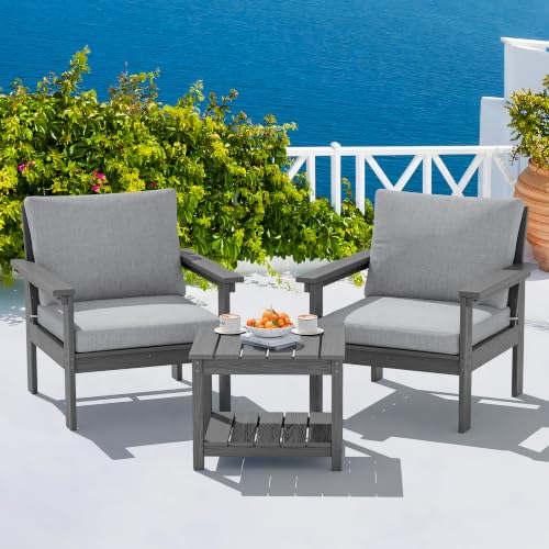 Image of SERWALL HDPE Patio Conversation Set with Side Table