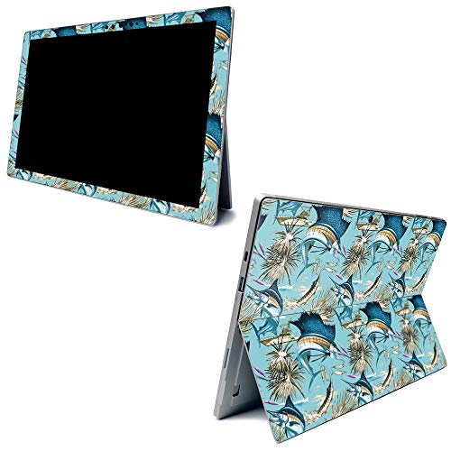 Image of MightySkins Carbon Fiber Skin for Microsoft Surface Pro 7 - Island Fish | Textured Carbon Fiber Finish | Easy to Apply, Remove, and Change Styles | Made in The USA