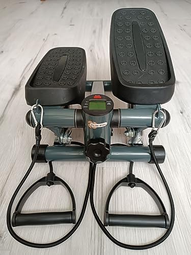 Daily Step Mini. Stair Stepper with Resistance Bands, Mini Stepper with 300LBS Loading Capacity, Hydraulic Fitness Stepper with LCD Monitor