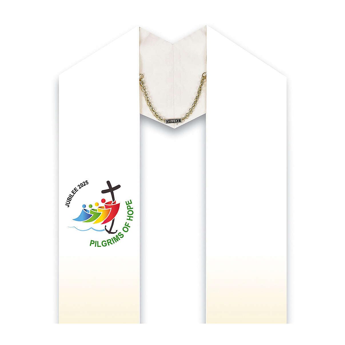 Holyart Slabbinck stole with Jubilee 2025 official logo printed in ENG