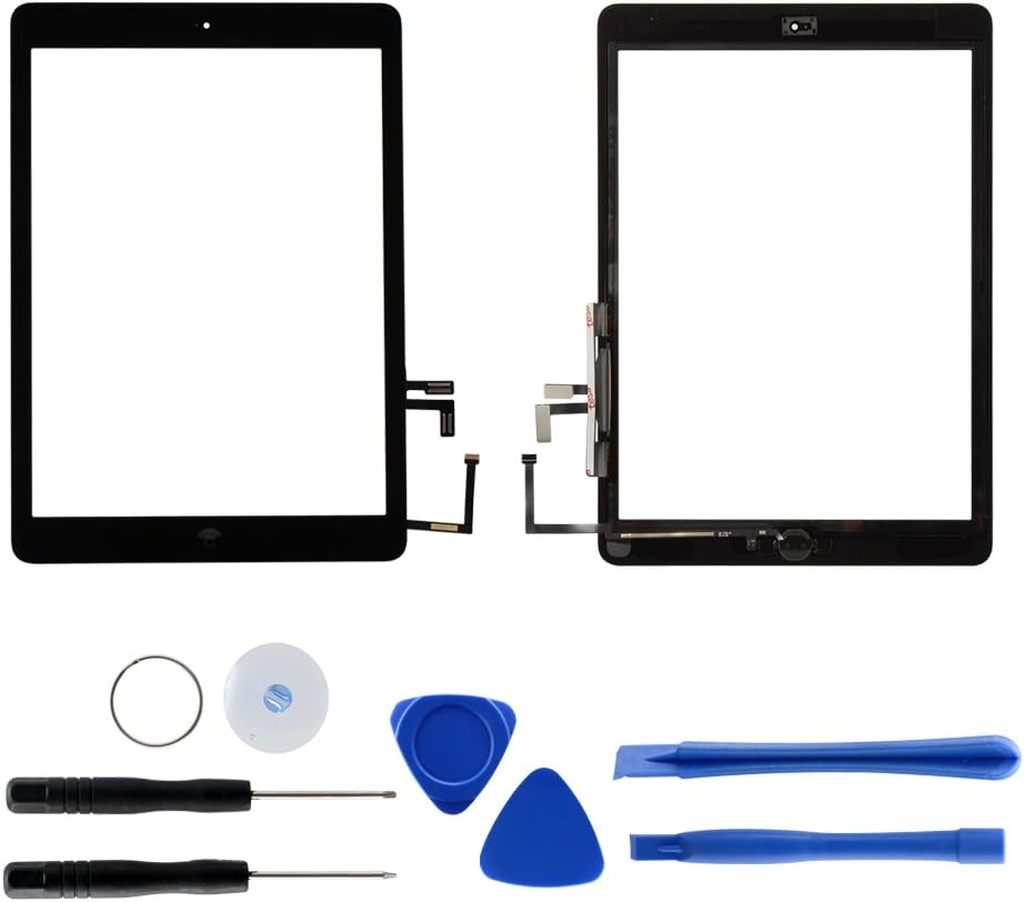 For iPad Air 1 A1474 A1475 Touch Screen Digitizer Glass Replacement with Tools and Adhesive (Black)