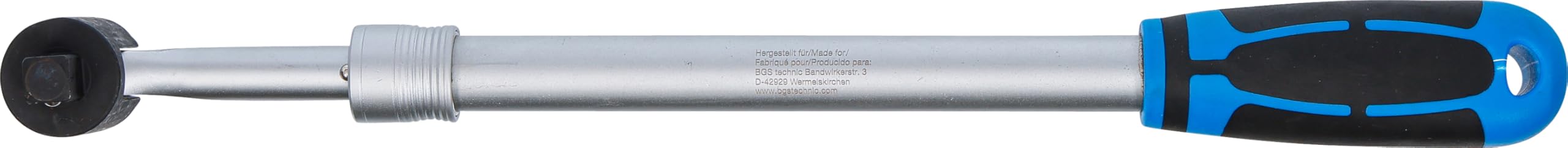 BGS 258 | Poignée articulée, extensible | 12,5 mm (1/2") | 450-600 mm | Longueur : 450 à 600 mm - Couple max. 550 Nm - Tête pivotante à 180° - Chromé mat
