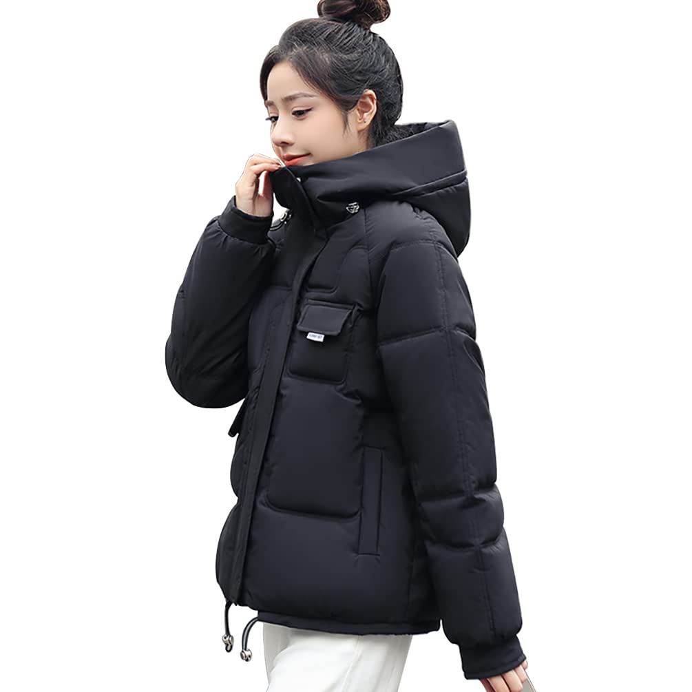 RitatteWomen Women Winter Warm Full-zip Hooded Puffer Jacket Full Zip