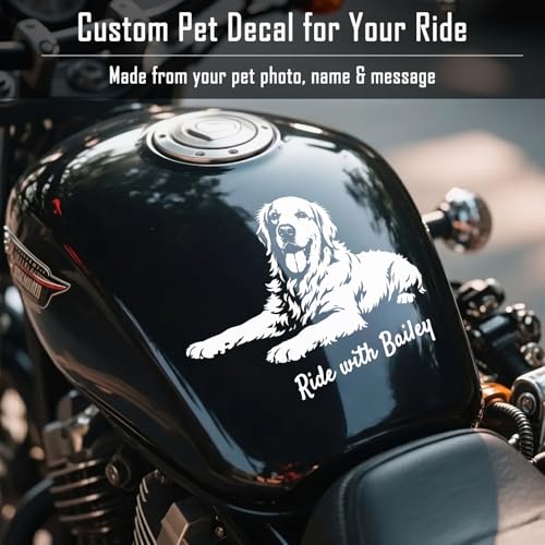 Image of Custom Stickers from Your Pet Photo, Line Art Vinyl Decals for Cars