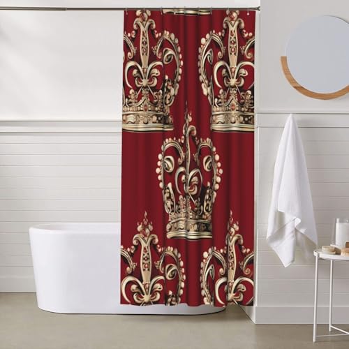 Rideau de douche imperméable robuste anti-éclaboussures motif rouge - 8