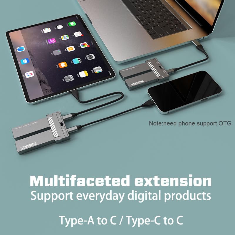 Caja externa Dual NVMe/SATA M2 SSD con USB3.2 10Gbps miniatura 4