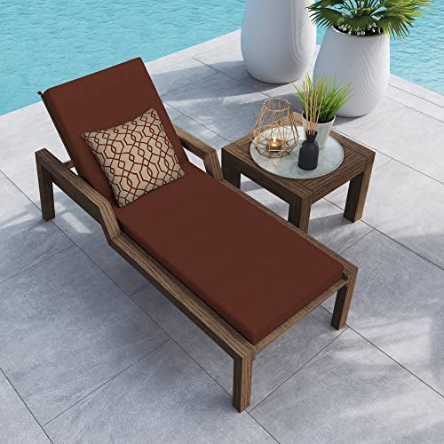 Honeycomb Outdoor Sunbrella Xena Brick Chaise Lounge Cushion: Recycled Fiberfill, Weather Resistant, Reversible, Comfortable And Stylish Patio Cushion: 22.5" W X 70" L X 3.5” T #TOP2