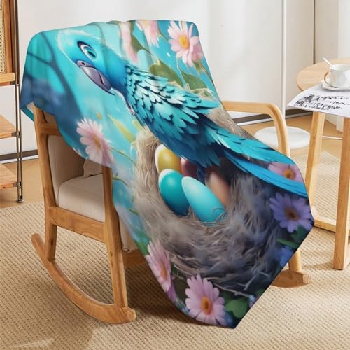 Couverture oiseau mignon en polaire pour vos soirées cocooning - 5
