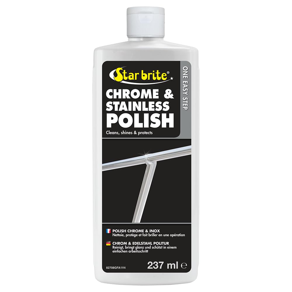 Chrome & Stainless Polish - Marine Grade Formula Protects Against Pitting, Salt Deposits, Staining & Rust on Chrome, Stainless Steel, Copper, Tin & Brass