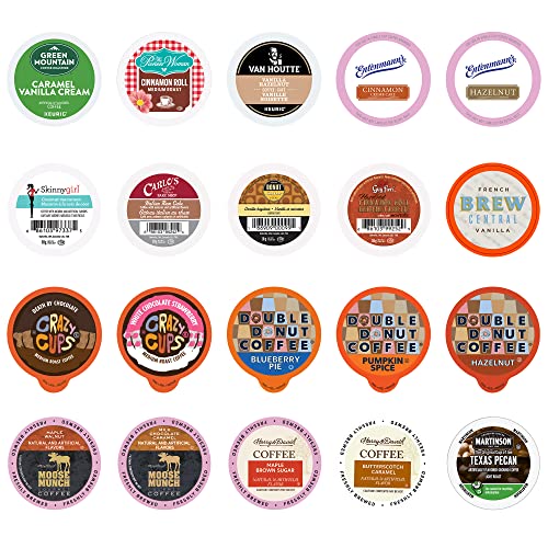 Perfect Samplers Single Serve & Flavored K Cup Variety Pack, Flavored Coffee Pods Including Hazelnut, Caramel, & More, Coffee Pods Variety Pack for Keurig K Cups Brewers, Coffee Gift Set, 20 Count