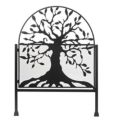 Plow & Hearth Arched Tree of Life Garden Gate | Laser-Cut Design | Metal | Black/Bronze Finish | Versatile | 36" W x 1¼"D x 36" H | Latch Closure
