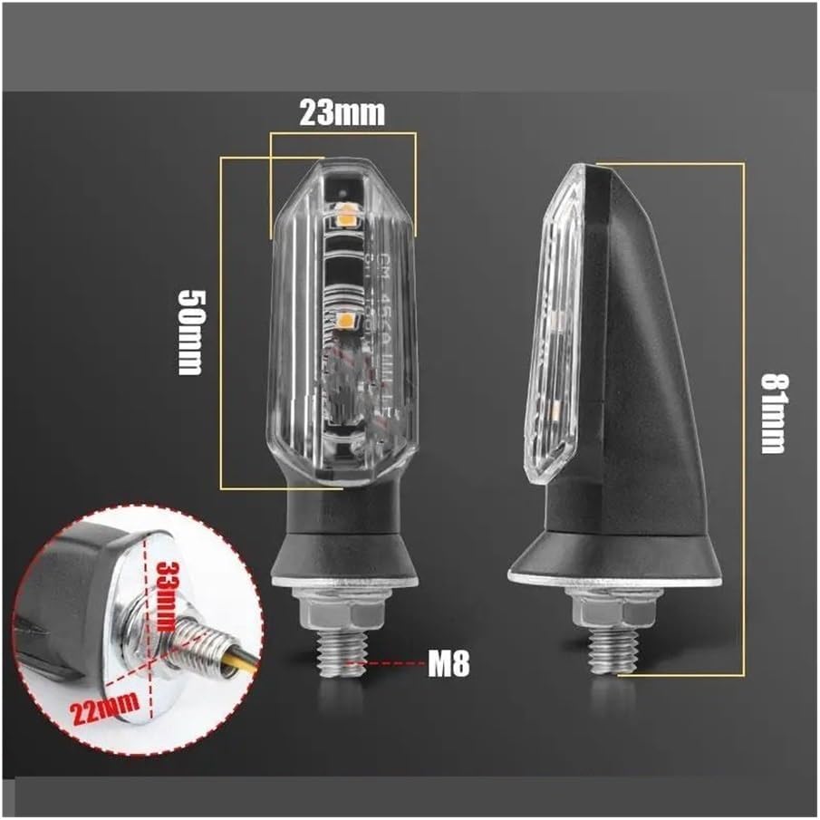 ブレーキライトターンシグナルランプ オートバイ 8 ミリメートル LED ターンシグナルライト 12V アンバー点滅インジケータウイ