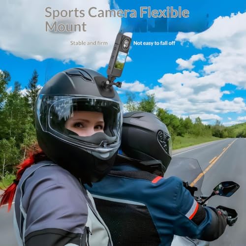 Image of Flexible Adhesive Helmet Mount Base for Insta360 X5, X4, X3, X2, Ace Pro & Ace, Curved Stick-On for Cycling, Biking, Skiing & Motorcycling (Action Camera Helmet Mount Base)