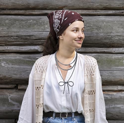 Western Jewelry Navajo Pearl Bow Necklace for Women Handmade Layered Boho Pearls Necklaces for Cowgirl4