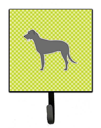 Irish Wolfhound Checkerboard Green Leash or Key Holder