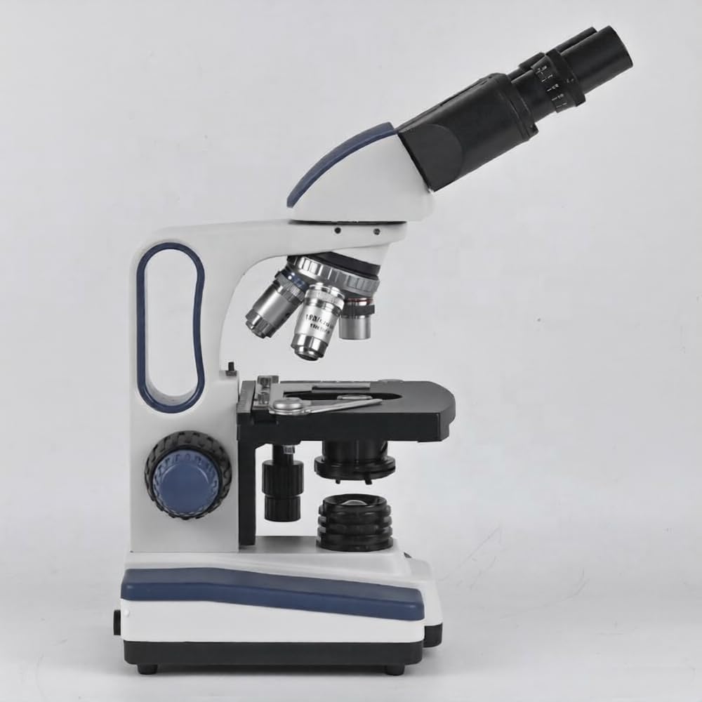 Binocular Compound Microscope, 40X-2500X Magnification, LED Illumination, Mechanical Stage, Achromatic Objectives 4X 10X 40X 100X, WF10X and WF25X Eyepieces