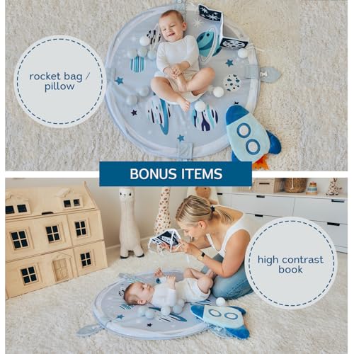 Aila+Aiden 6-in-1 XL Play Mat & Play Gym, Baby Gym, Baby Activity Gym, Sensory Exploration and Motor Skill Development Toys (Space Gray) - Image 5