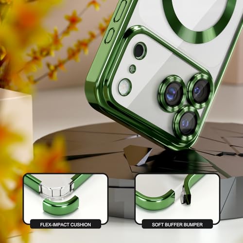 Image of Misea Magnetic for iPhone 17 Pro Case Compatible with MagSafe Green