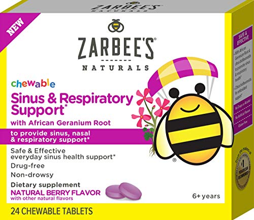Zarbee's Naturals Children's Chewable Sinus & Respiratory Support, citrus, 24 Count