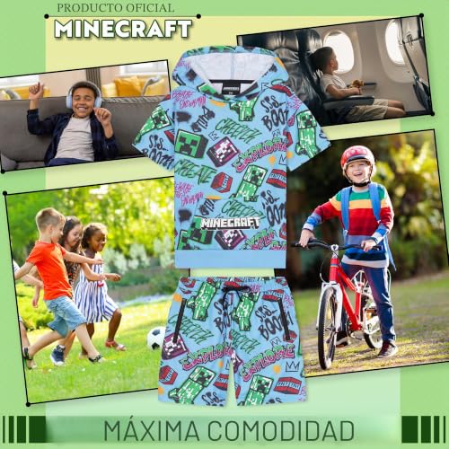 Sudadera con capucha Minecraft de manga corta para evitar el calor en verano 3