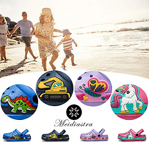 Meidiastra Garden Clogs Shoes Sandals Cute Cartoon Summer Animal Home Room Lightweight Slip On Sandals Shower Slides Non-Slip Shoes Sport Kids Child Children Baby Boys Girls Toddler/Little Kid Excavator Navy 29 thumb #6