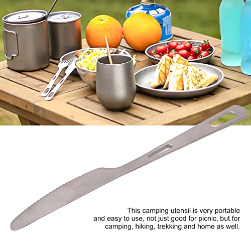 Leapiture Titanium Knives, Forks And Spoons Outdoor Camping Cutlery Set Hiking And Picnic Lightweight Portable Cutlery Camping Cookware Set(Knife) #TOP1