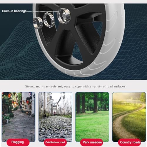 Faltbarer Einkaufstrolley mit wasserdichtem Design, 2-in-1 Treppensteigerwagen mit 6 großen geräuschlosen Rädern, abnehmbarer Treppensteigergriff (Stempelmuster) – Bild 7