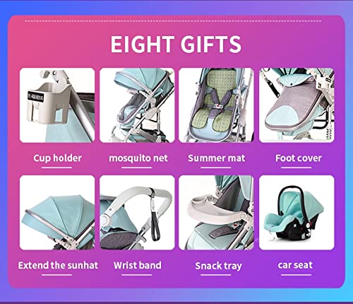 Kinderwagen Luxe kinderwagen 3 in 1 Draagbare reizen Kinderwagen Vouwen PRAMS Aluminium Frame Hoge Landschap Auto for… - Afbeelding 7