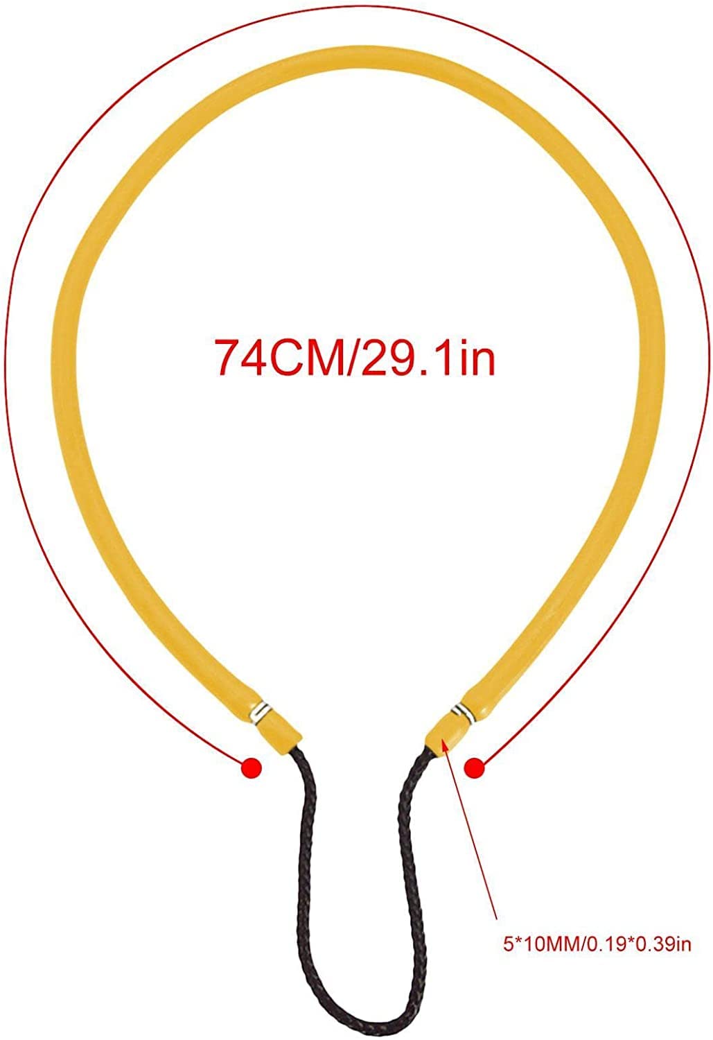 ZALTAS Eslinga Hawaiana de Goma para Pesca submarina, Eslinga Hawaiana de Pesca de Goma Resistente, Eslinga de Lanza para expulsión rápida arpón con Fuerte tensión (Amarillo)