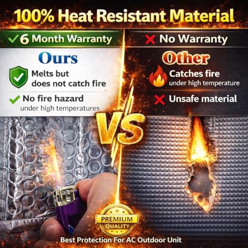 Image of AC Outdoor Unit Protector Cover | Waterproof & Heat Resistant Insulation Sheet | Heavy Duty AC Outdoor Cover for 1.5 Ton Split AC | Sun, Rain & Dust Protection