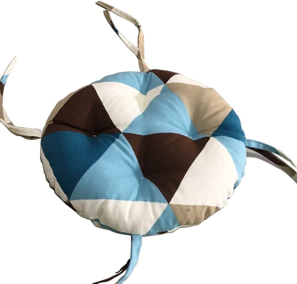 ダイニングチェアのクッション、 ひも付き丸型シートクッション、6cm、マルチカラー、直径25～4​​5cm(A,Diameter:4