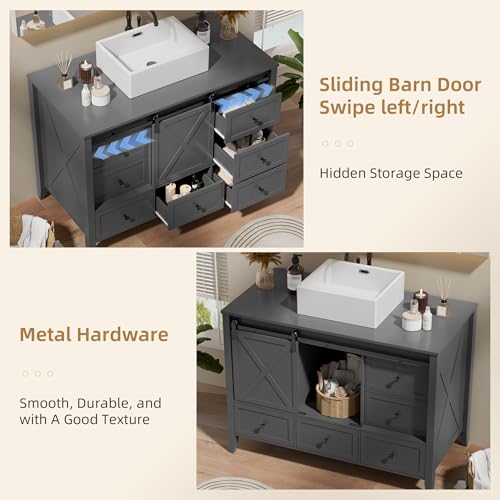 image for VNN Bathroom Vanity with Sink - 48 Inch Bathroom Vanity with Sink Cera