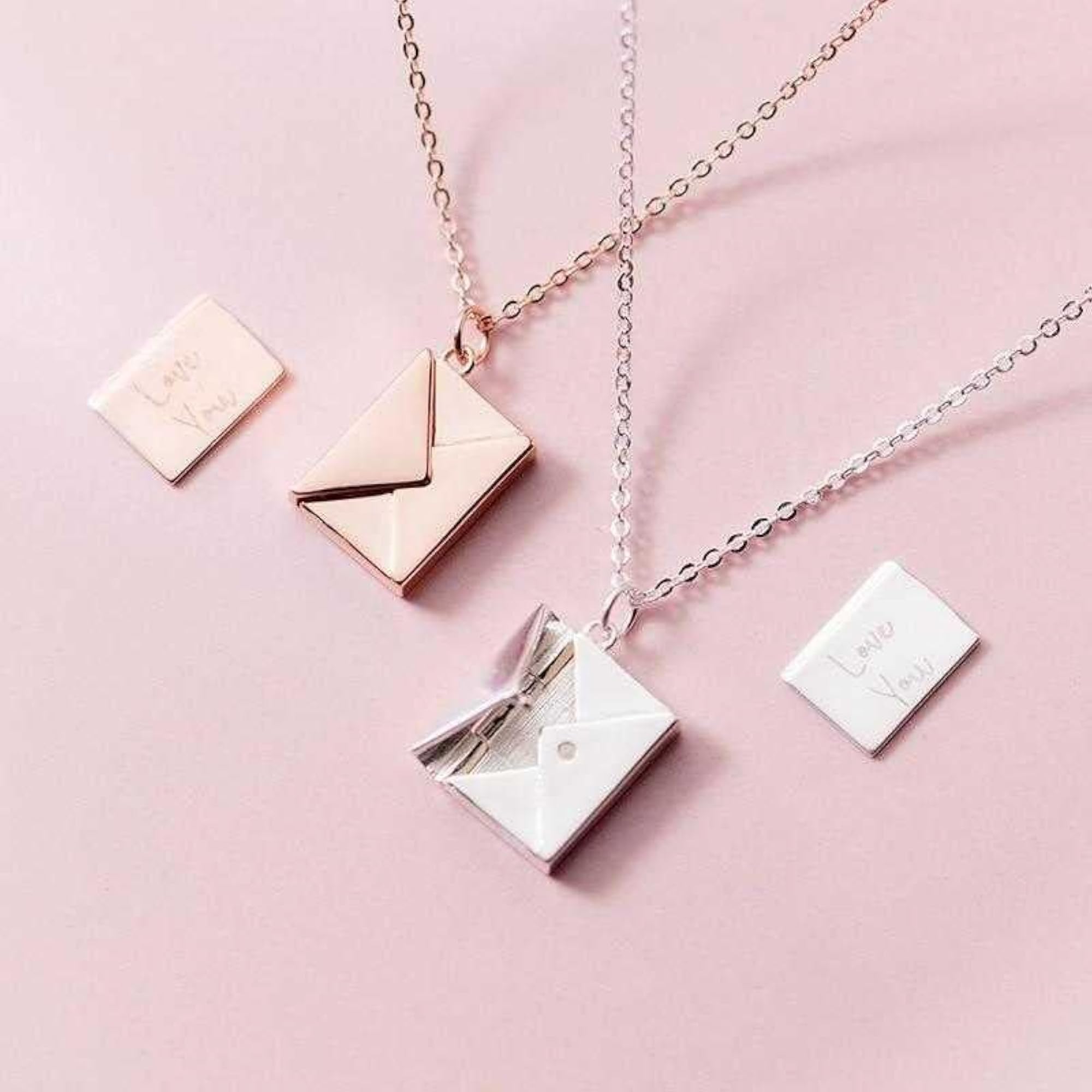 Bling Queen Silver Plated Envelope Pendant Necklace