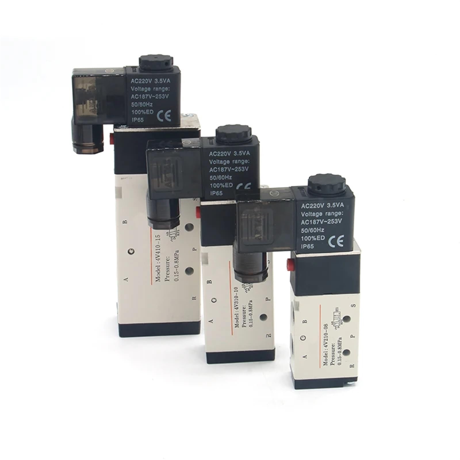 Válvula neumática electroválvula eléctrica 4v410-15, Control Aire-Gas, magnética, 5 vías, 2 Posiciones, 12 V CC, 24 CA, 110, 220, Voltaje de la Bobina(8mm Fittings,Motor with Bracket)
