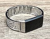 Silver Metal Band For Fitbit Charge 2 Fitness Tracker Accessory Bangle Fitbit Charge 2 Women Bracelet With Silver Vintage Tree Of Life Spiritual Charm Adjustable Size Floral Design Fitbit Jewelry