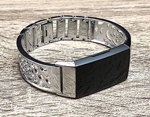 Silver Bracelet For Fitbit Charge 3 Band Adjustable Size Women Fitbit Charge 3 Bangle
