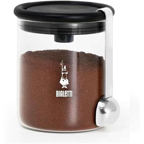 Bialetti Coffee Preserving Smart Jar: Borosilicate Glass 250g