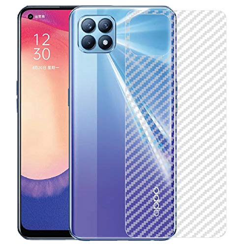 Image of Compatible with Oppo Reno 4 Se Back Screen Protective Film Carbon Fiber Skin Transparent Screen Guard Sticker