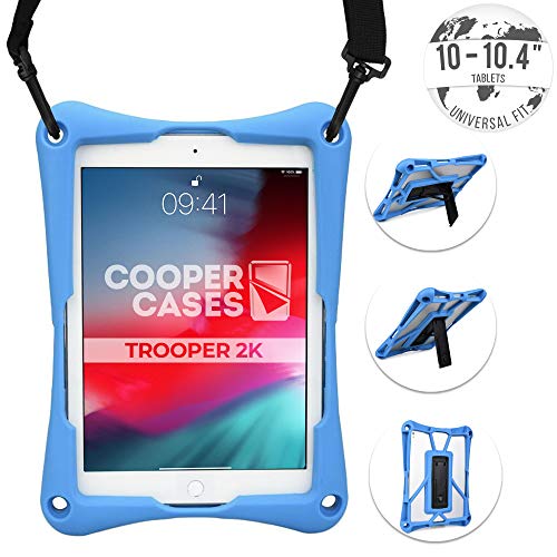 Cooper Trooper 2K Rugged Case for 10-10.4'' inch Tablet | Tough Bumper Protective Drop Shock Proof Kids Holder Carrying Cover Bag (Blue)