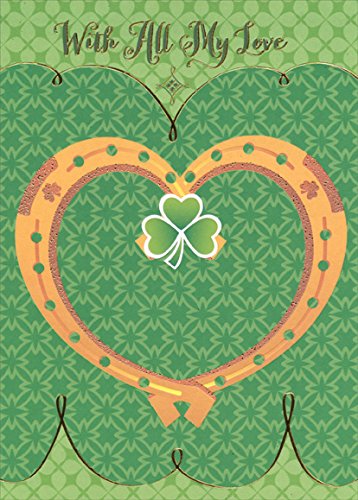 Horseshoe Heart with Shamrock: All My Love - Designer Greetings St. Patrick's Day Card