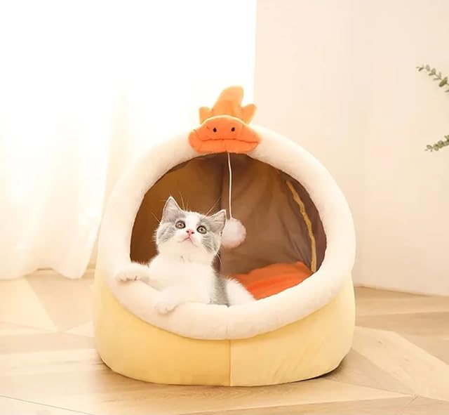 Foto 4 de 7 de Ter Cama Gato Cueva, Nido De Gato con Cojín Interior Extraíble y Lavable, Cama Suave para Mascotas Pequeñas