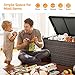 VINGLI Upgraded Version 132 Gallon Outdoor Storage Box, Patio Rattan Deck Box, Wicker Storage Bench for Indoor, Outdoor, Pool, Balcony, Yard, Garden, Brown
