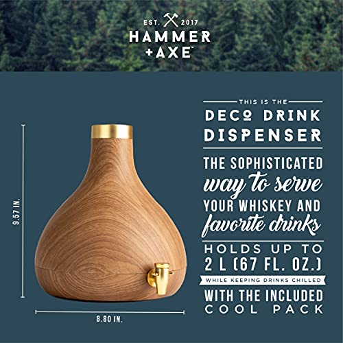 Hammer + Axe GourdShaped Deco Drink Dispenser, 2L Decanter with Spigot
