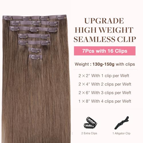 Image of GOO GOO Seamless Clip in Hair Extensions Real Human Hair Remy Extensions